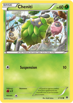 Carte Pokémon Cheniti 2/124 Commune Impact des Destins