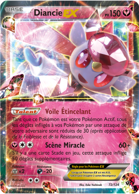 Carte Pokémon Diancie-EX 72/124 Ultra Rare Impact des Destins