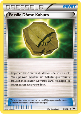 Carte Pokémon Fossile Dôme Kabuto 96/124 Peu commune Impact des Destins