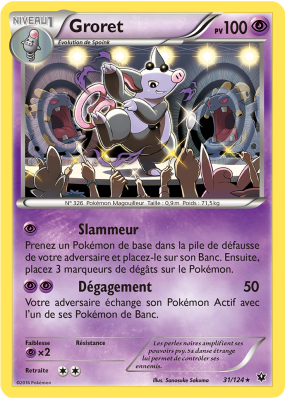 Carte Pokémon Groret 31/124 Rare Impact des Destins