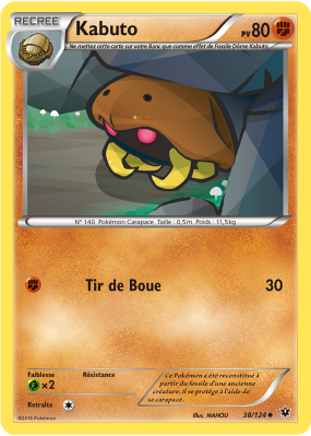 Carte Pokémon Kabuto 38/124 Peu commune Impact des Destins
