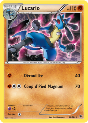 Carte Pokémon Lucario 47/124 Rare Impact des Destins