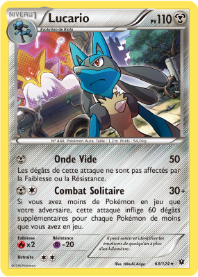 Carte Pokémon Lucario 63/124 Holographique Impact des Destins