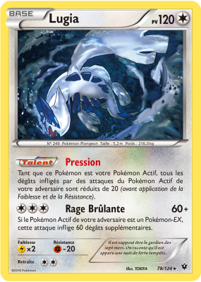Carte Pokémon Lugia 78/124 Rare Impact des Destins