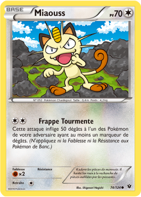 Carte Pokémon Miaouss 74/124 Commune Impact des Destins