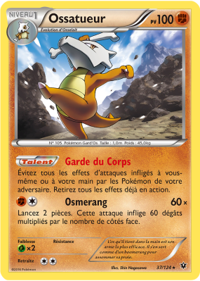 Carte Pokémon Ossatueur 37/124 Rare Impact des Destins