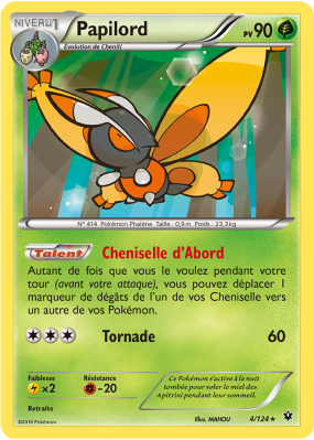 Carte Pokémon Papilord 4/124 Rare Impact des Destins