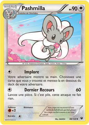 Carte Pokémon Pashmilla 88/124 Peu commune Impact des Destins