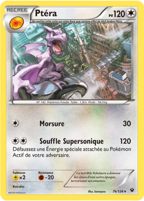 Carte Pokémon Ptéra 76/124 Rare Impact des Destins