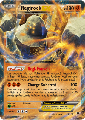Carte Pokémon Regirock-EX 43/124 Ultra Rare Impact des Destins