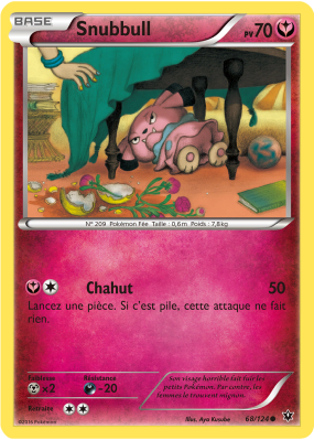 Carte Pokémon Snubbull 68/124 Commune Impact des Destins