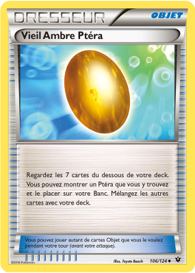 Carte Pokémon Vieil Ambre Ptéra 106/124 Peu commune Impact des Destins