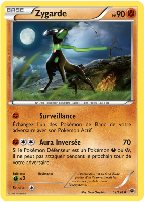 Carte Pokémon Zygarde 52/124 Peu commune Impact des Destins