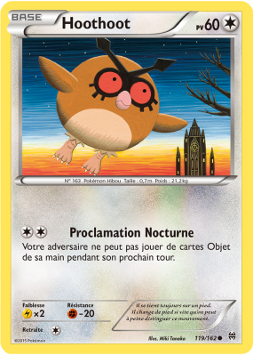 Carte Pokémon Hoothoot 119/162 Commune Impulsion TURBO