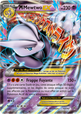 Carte Pokémon M-Mewtwo-EX 63/162 Ultra Rare Impulsion TURBO