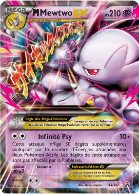 Carte Pokémon M-Mewtwo-EX 64/162 Ultra Rare Impulsion TURBO
