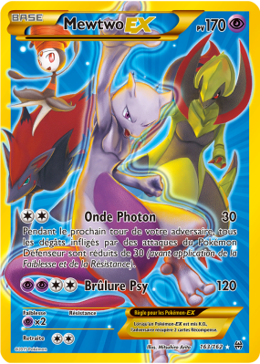 Carte Pokémon Mewtwo-EX 163/162 Ultra Rare Impulsion TURBO