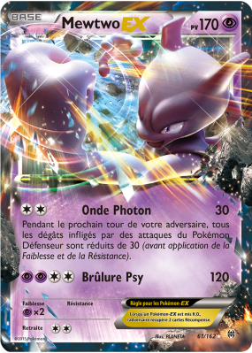 Carte Pokémon Mewtwo-EX 61/162 Ultra Rare Impulsion TURBO