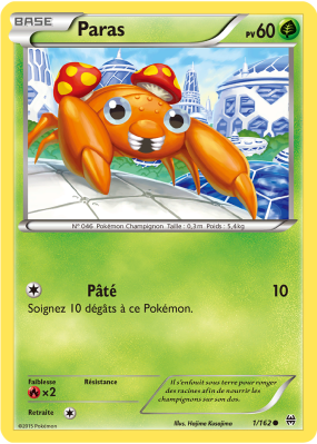Carte Pokémon Paras 1/162 Commune Impulsion TURBO