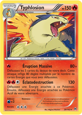 Carte Pokémon Typhlosion 20/162 Holographique Impulsion TURBO