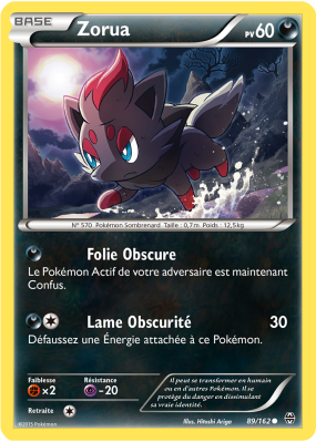 Carte Pokémon Zorua 89/162 Commune Impulsion TURBO