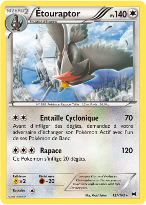 Carte Pokémon Étouraptor 127/162 Rare Impulsion TURBO