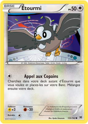 Carte Pokémon Étourmi 125/162 Commune Impulsion TURBO
