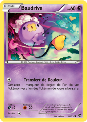 Carte Pokémon Baudrive 46/114 Commune Offensive Vapeur