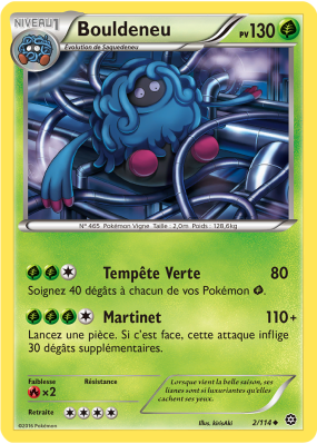 Carte Pokémon Bouldeneu 2/114 Peu commune Offensive Vapeur