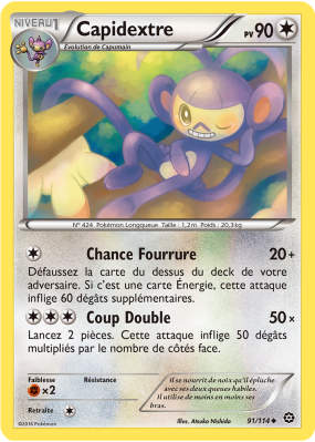 Carte Pokémon Capidextre 91/114 Peu commune Offensive Vapeur