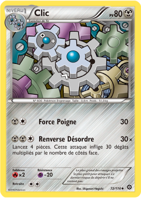 Carte Pokémon Clic 72/114 Peu commune Offensive Vapeur