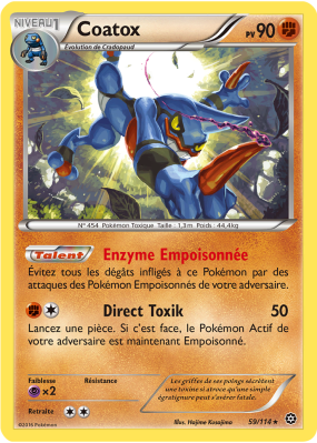 Carte Pokémon Coatox 59/114 Rare Offensive Vapeur