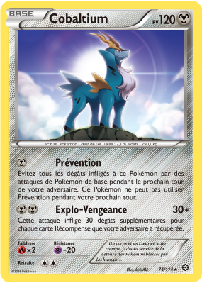 Carte Pokémon Cobaltium 74/114 Rare Offensive Vapeur