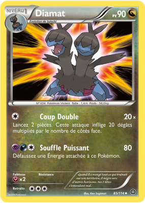 Carte Pokémon Diamat 85/114 Peu commune Offensive Vapeur