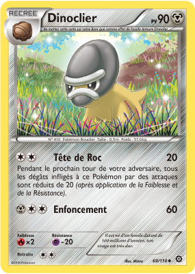 Carte Pokémon Dinoclier 69/114 Commune Offensive Vapeur