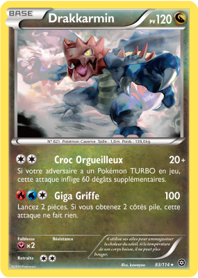 Carte Pokémon Drakkarmin 83/114 Rare Offensive Vapeur