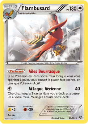 Carte Pokémon Flambusard 96/114 Rare Offensive Vapeur