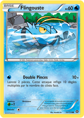 Carte Pokémon Flingouste 33/114 Commune Offensive Vapeur
