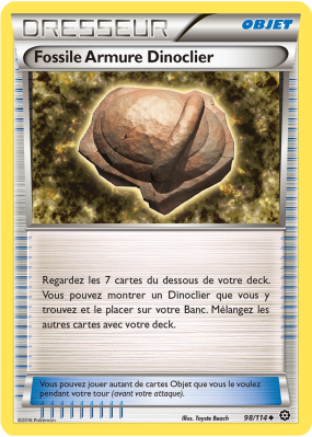 Carte Pokémon Fossile Armure Dinoclier 98/114 Peu commune Offensive Vapeur