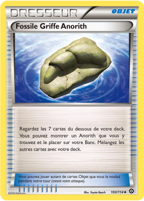 Carte Pokémon Fossile Griffe Anorith 100/114 Peu commune Offensive Vapeur