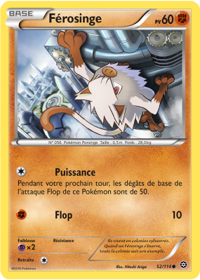 Carte Pokémon Férosinge 52/114 Commune Offensive Vapeur