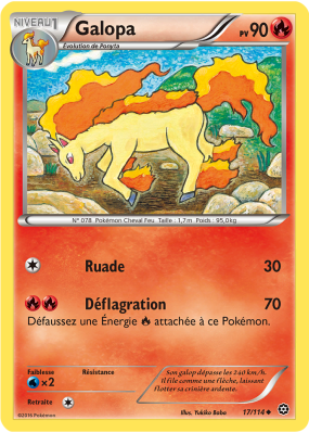 Carte Pokémon Galopa 17/114 Peu commune Offensive Vapeur
