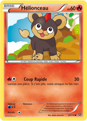 Carte Pokémon Hélionceau 22/114 Commune Offensive Vapeur