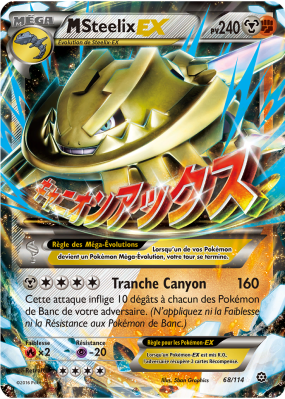 Carte Pokémon M-Steelix-EX 68/114 Ultra Rare Offensive Vapeur