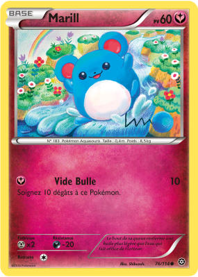 Carte Pokémon Marill 76/114 Commune Offensive Vapeur