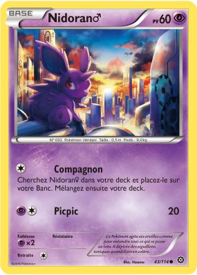 Carte Pokémon Nidoran♂ 43/114 Commune Offensive Vapeur