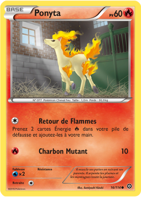 Carte Pokémon Ponyta 16/114 Commune Offensive Vapeur