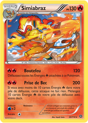 Carte Pokémon Simiabraz 20/114 Holographique Offensive Vapeur