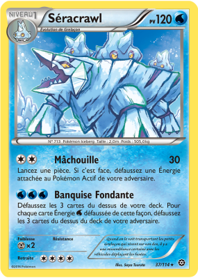 Carte Pokémon Séracrawl 37/114 Rare Offensive Vapeur