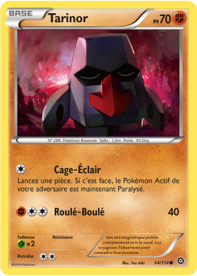 Carte Pokémon Tarinor 54/114 Commune Offensive Vapeur